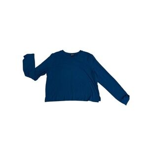 Alexander Jane Teal Blue Long Sleeve Crew Neck Top Rayon Blend ML RN 167664